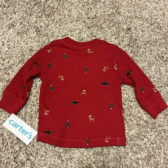 NWT Carters Christmas Kids Shirt with Animal Print size 3 months - Picture 5 of 5